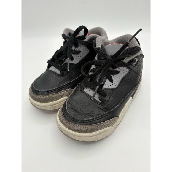 Nike Air Jordon 3 Retro Black Cement Toddler Size 9C - Picture 6 of 8